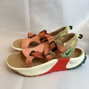 Nike Oneonta Women’s Sport Sandals Size 7 Trail Hiking Orange Green